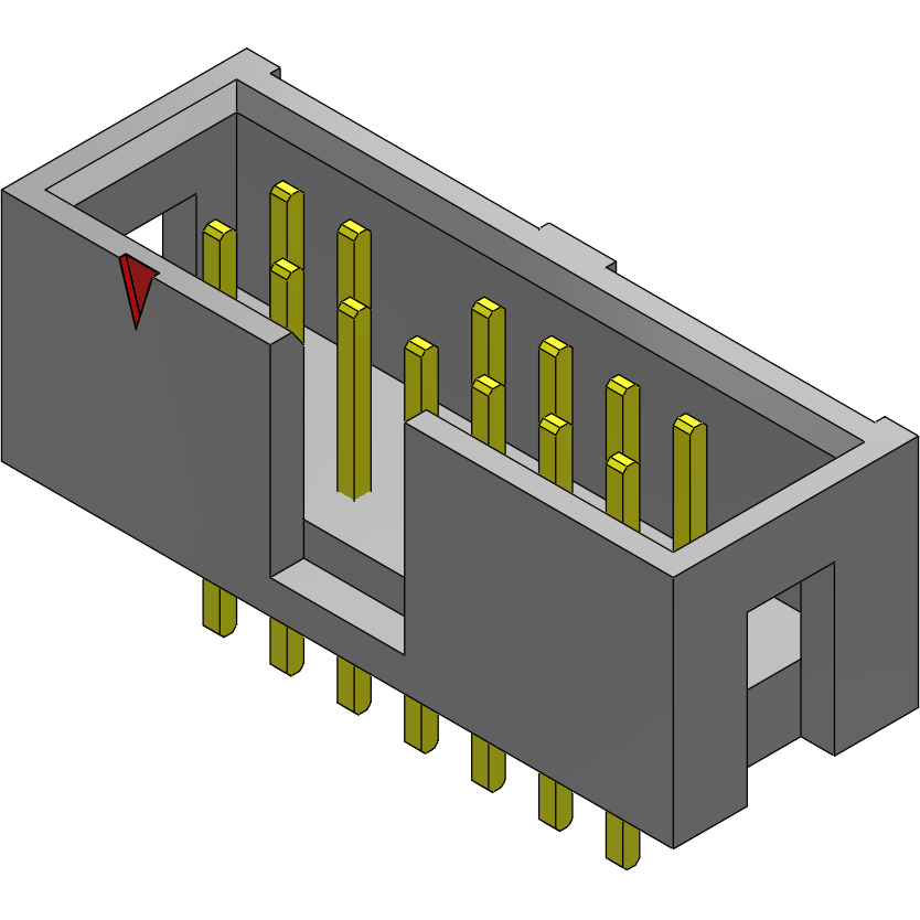 Samtec-TST-107-02-L-D-06 Embases de raccordement et réceptacles PCB Conn Shrouded Header (4 Sides) HDR 14 POS 2.54mm Solder ST Top Entry Thru-Hole Bulk