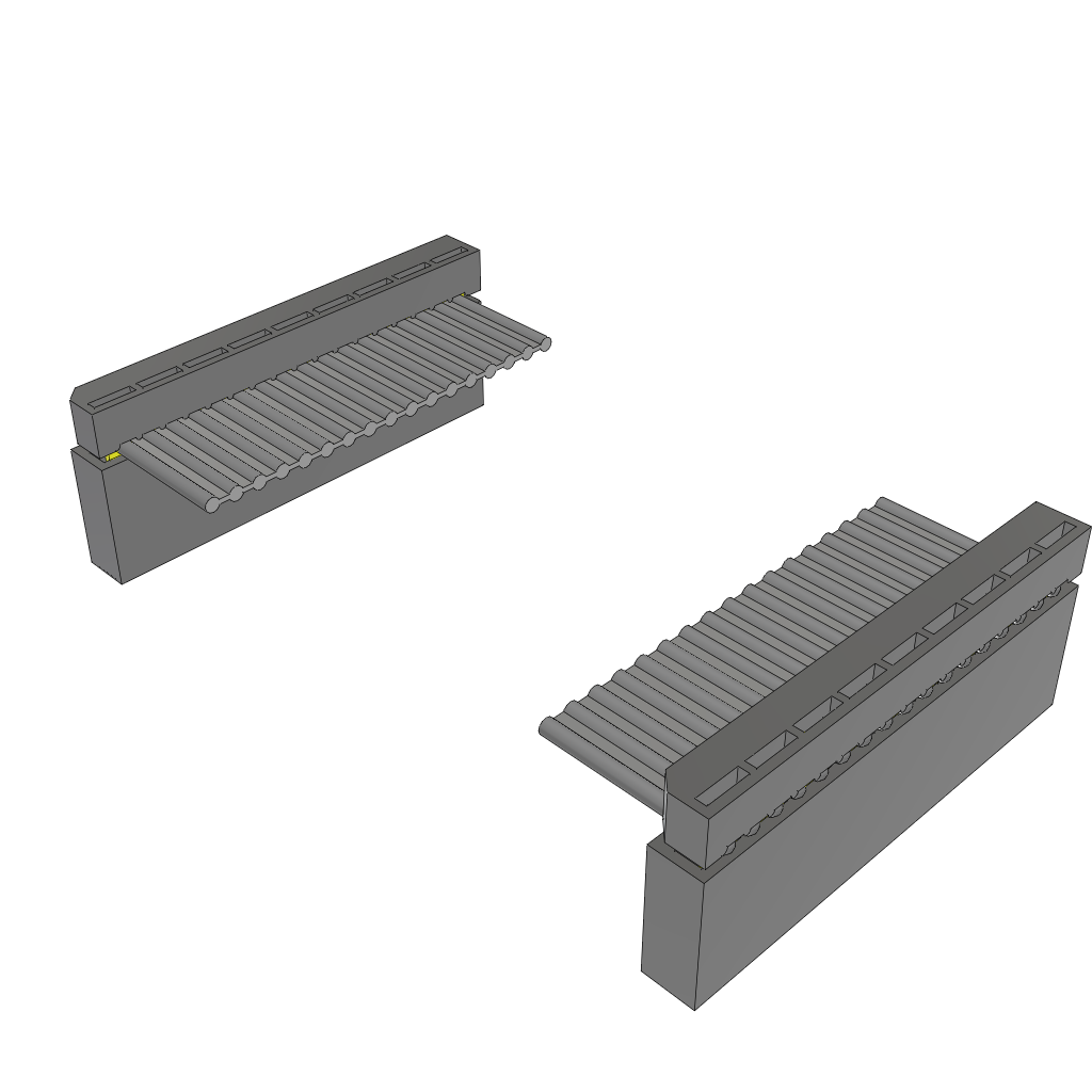 Samtec-IDSS-09-D-05.00-G Flachband Kabelbaugruppen Cable Assembly 0.127m 28AWG 2.54mm 9 to 9 POS IDC Connector to IDC Connector F-F Bulk