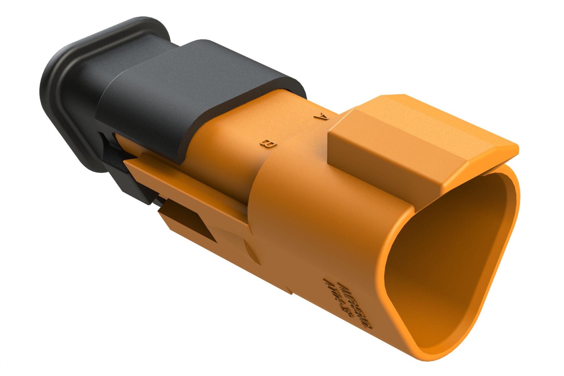 Amphenol-AT04-3P-SR02ORG Einzeladersteckverbinder, Gehäuse Conn Housing RCP 3 POS Crimp ST Cable Mount Orange