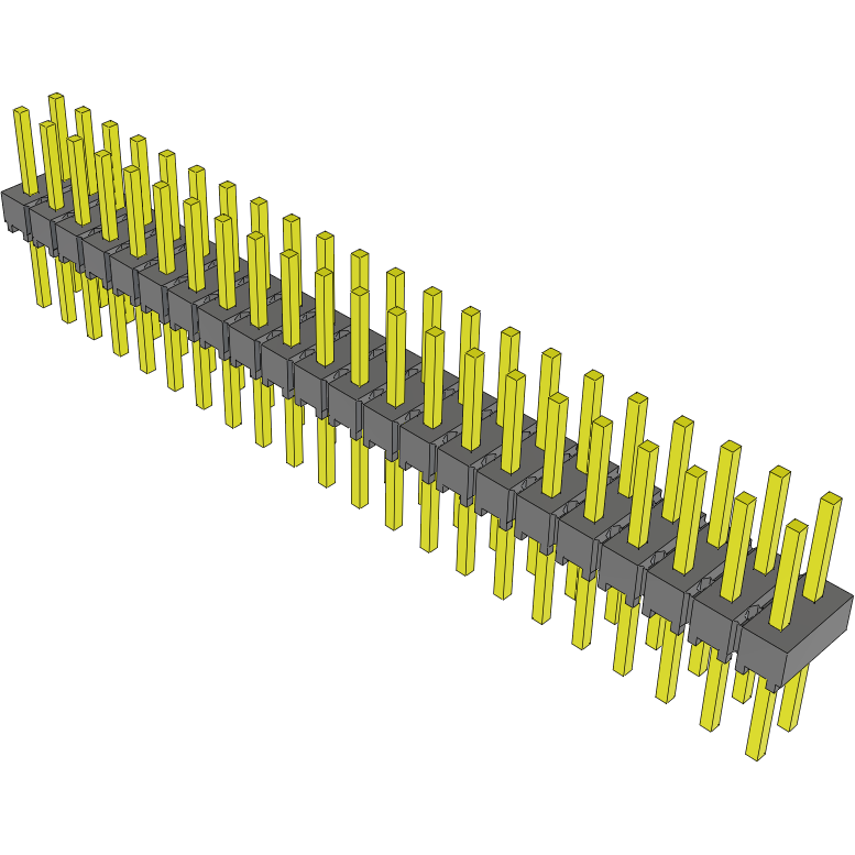 Samtec-MTSW-122-08-G-D-215 Connector Headers and PCB Receptacles Conn Unshrouded Header HDR 44 POS 2.54mm Solder ST Top Entry Thru-Hole Bulk