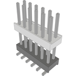Conn Board Stacker HDR 12 POS 2.54mm Solder ST Top Entry SMD Tube