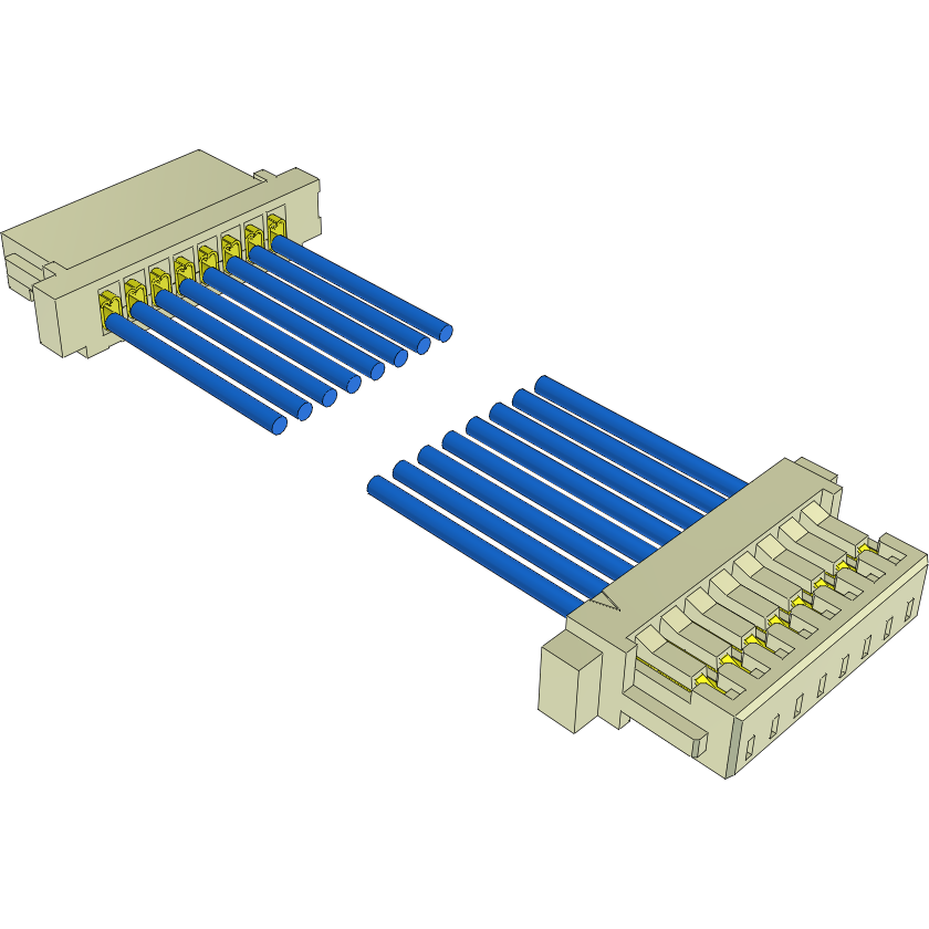 Samtec-S1SST-08-28-GF-04.50-D-NDS Andere Kabelbaugruppen Cable Assembly Discrete Wire 0.114m 28AWG Wire to Board to Wire to Board 8 to 8 POS SKT-SKT Crimp-Crimp Micro Mate™ Bag