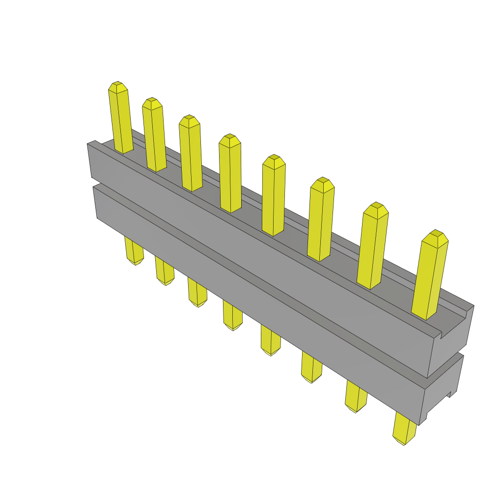 Samtec-TW-08-01-L-S-135-094 连接器插头及 PCB 插座 Conn Board Stacker HDR 8 POS 2mm Solder ST Top Entry Thru-Hole Bulk