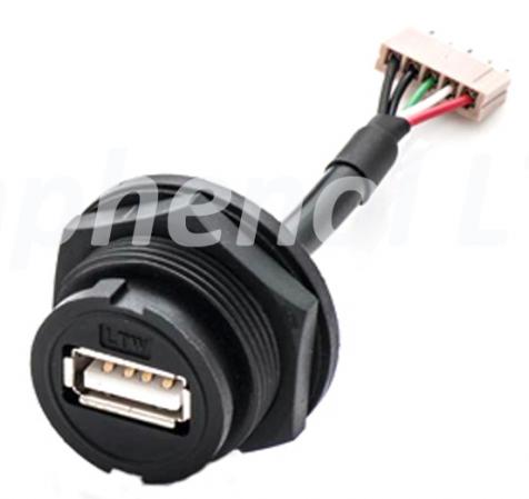 Amphenol-UA-20PMFP-LC7003 USB Kabelbaugruppen Cable Assembly USB 0.05m USB Type A to USB Type A 5 to 9 POS M-M 24AWG/28AWG