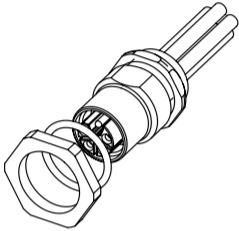HARTING Technology Group-21035992515 Cable Assembly AC Power Cable Assembly AC Power 0.3m M12 Circular 4 POS F 14AWG