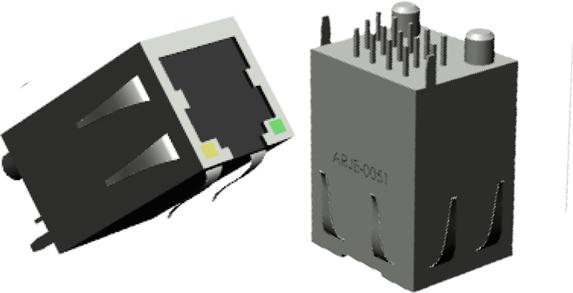 Abracon-ARJE-0051-MBSA Steckverbinder, Telefon und Telekommunikation Conn RJ-45 RCP 8 POS 1.27mm Solder ST Thru-Hole 13 Terminal 1 Port Tray