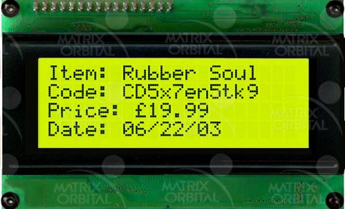 Matrix Orbital-LK204-25 LCD-Zeichenmodule Character Display 20Char x 4Line