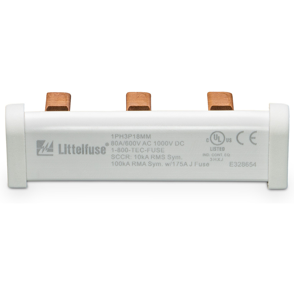 Littelfuse-1PH3P18MM Fuse Accessories Fuse Holder 80A 1000VDC DIN Rail Quick Connect