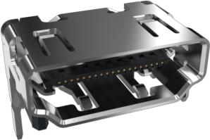 Amphenol Communications Solutions-10029449-112RLF Steckverbinder für Audio und Video HDMI, Input Output Connectors, Receptacle, Type A, Right Angle, Surface Mount, 19 Positions