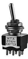 knitter-switch-MTA106H Interruttore a levetta Switch Toggle Mom OFF ON SPDT Round Lever Solder Tag 6A 250VAC 30VDC Panel Mount with Threads