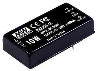 Mean Well Enterprises-DKE10A-05 DC/DC-Wandler und Spannungsreglermodul Module DC-DC 12VIN 2-OUT -5V/5V -1A/1A 10W 5-Pin Tube