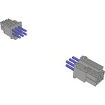 Samtec-MMSD-03-22C-L-99.99-D-K-LDX Cable Assembly AC Power Cable Assembly 2.539m Power to Power 6 to 6 POS SKT-SKT Crimp-Crimp 22AWG