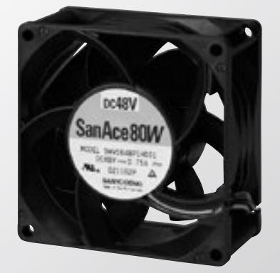 SANYO DENKI-9WV0848P1H001 Blowers and Fans DC Fan Axial Ball Bearing 48V 40.8V to 52.8V 131CFM/60.8CFM 63dB/43dB 80 X 80 X 38mm