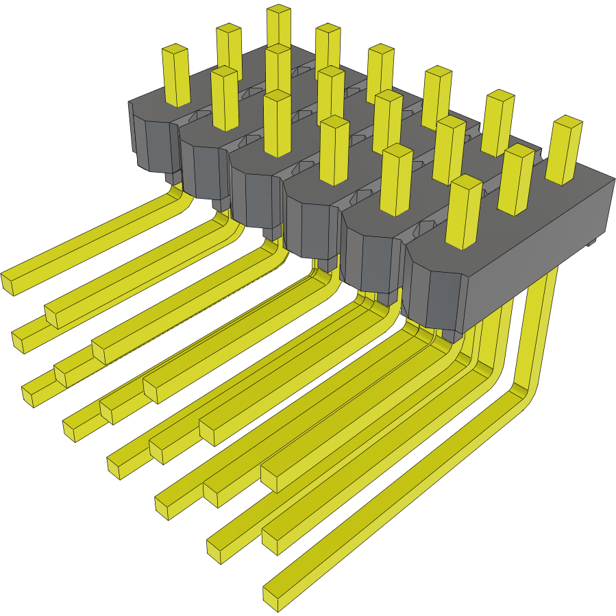 Samtec-MTSW-106-08-G-T-080-RA Steckverbinderleisten und Leiterplattenbuchsen Conn Unshrouded Header HDR 18 POS 2.54mm Solder RA Side Entry Thru-Hole Bulk