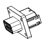 Conn Rectangular PIN 12 POS Crimp ST Flange Mount