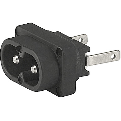 SCHURTER-6160.001 Steckverbinder Conn Power PL 2 POS 8.6mm Solder RA Thru-Hole 2 Terminal 1 Port Box