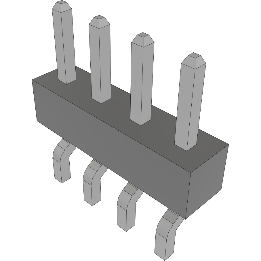Samtec-MMT-104-01-T-SH Steckverbinderleisten und Leiterplattenbuchsen Conn Unshrouded Header HDR 4 POS 2mm Solder RA Side Entry SMD Tube