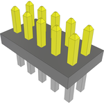 Conn Unshrouded Header HDR 10 POS 1.27mm Solder ST Top Entry Thru-Hole Tube