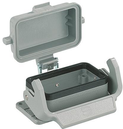 HARTING-9300160306 Adattatori Shrink Boot Bulkhead Housing 180° 16B Shell Size Powder Die Cast Aluminum Single Lock Han®