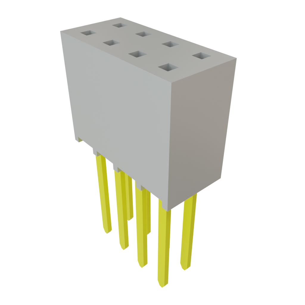 Samtec-SSW-104-03-SM-D Embases de raccordement et réceptacles PCB Conn Socket Strip SKT 8 POS 2.54mm Solder ST Top Entry Thru-Hole Bulk