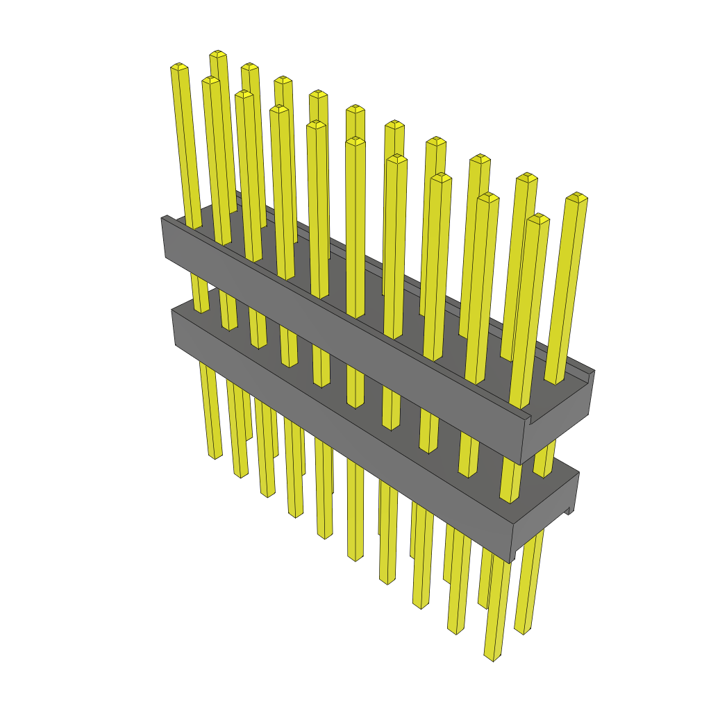 Samtec-ZW-10-12-G-D-338-345 Piastre connettori e prese PCB Conn Board Stacker HDR 20 POS 2.54mm Solder ST Thru-Hole Bulk