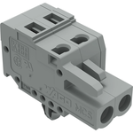 1-Conductor Female Plug, Snap-in mounting feet, 2.5 mm2, Pin spacing 5 mm, 2-pole