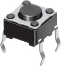 ALPS ALPINE CO., LTD-SKHHAMA010 Switch Tactile Switch Tactile N.O. SPST Round Button PC Pins 0.05A 12VDC 1.57N Thru-Hole Bulk
