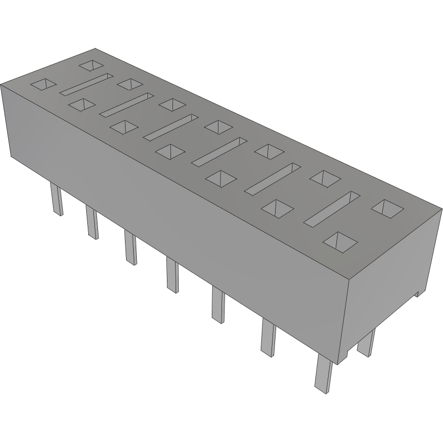 Samtec-HLE-107-02-F-DV-TE Steckverbinderleisten und Leiterplattenbuchsen Conn Socket Strip SKT 14 POS 2.54mm Solder ST Top Entry Thru-Hole Tube