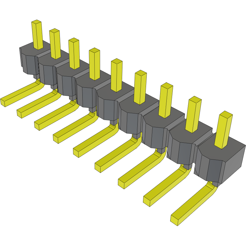 Samtec-MTSW-109-07-T-S-105-RA 连接器插头及 PCB 插座 Conn Unshrouded Header HDR 9 POS 2.54mm Solder RA Side Entry Thru-Hole Bulk