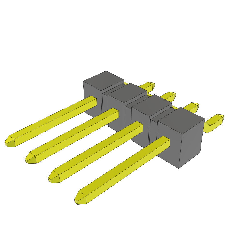 Samtec-TSM-104-02-LM-SH Steckverbinderleisten und Leiterplattenbuchsen Conn Unshrouded Header HDR 4 POS 2.54mm Solder RA Side Entry SMD Tube