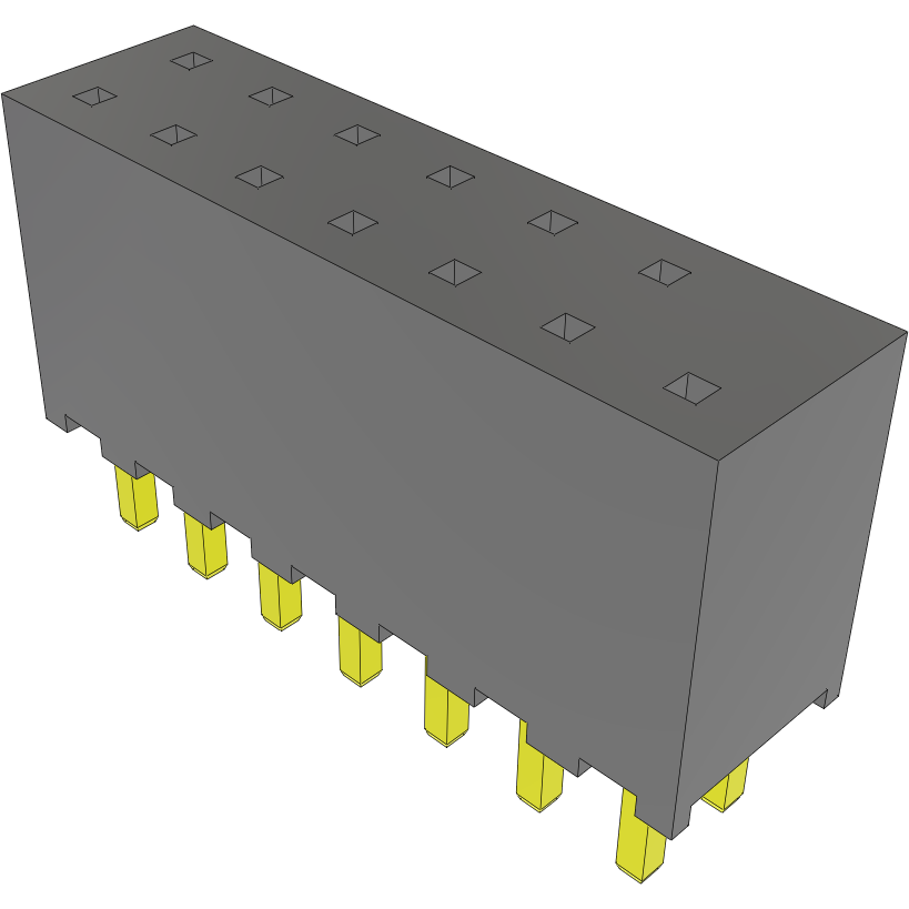 Samtec-SQT-107-01-L-D-002 Steckverbinderleisten und Leiterplattenbuchsen Conn Socket Strip SKT 14 POS 2mm Solder ST Top Entry Thru-Hole Tube
