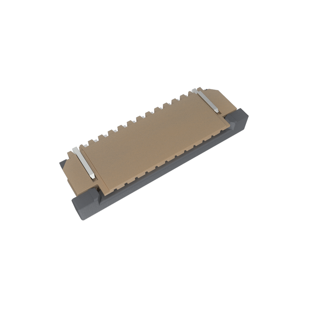 Amphenol Communications Solutions-SFW12R-2STE1LF Connettore FFC-FPC 1.00mm Flex Connector, SFW-R series, 12 Position, Upper Side Contact, Side Entry Surface Mount ZIF Connector, Lead Free