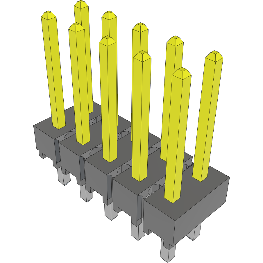 Samtec-HTSW-105-14-L-D Steckverbinderleisten und Leiterplattenbuchsen Conn Unshrouded Header HDR 10 POS 2.54mm Solder ST Top Entry Thru-Hole