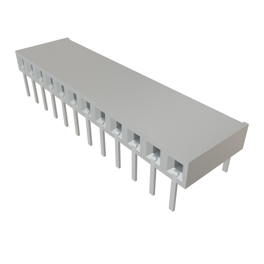 Samtec-BCS-112-L-S-HE Steckverbinderleisten und Leiterplattenbuchsen Conn Socket Strip SKT 12 POS 2.54mm Solder RA Side Entry Thru-Hole TIGER CLAW™ Tube