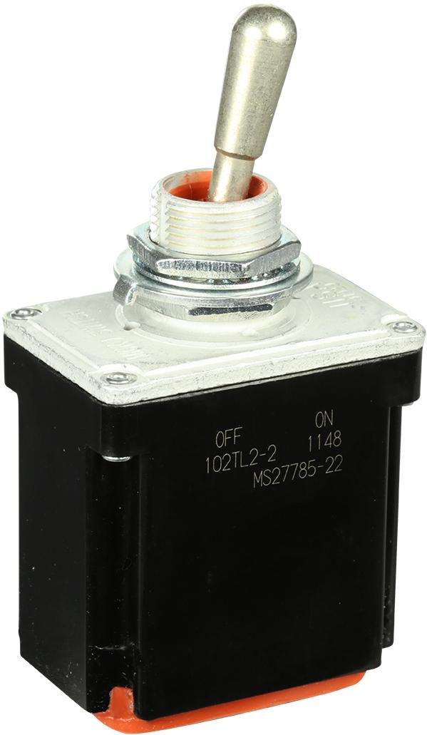 Honeywell-102TL2-2 Interruttore a levetta Switch Toggle OFF ON DPST Round Lever IWTS 20A 277VAC 250VDC 745.7VA Panel Mount with Threads
