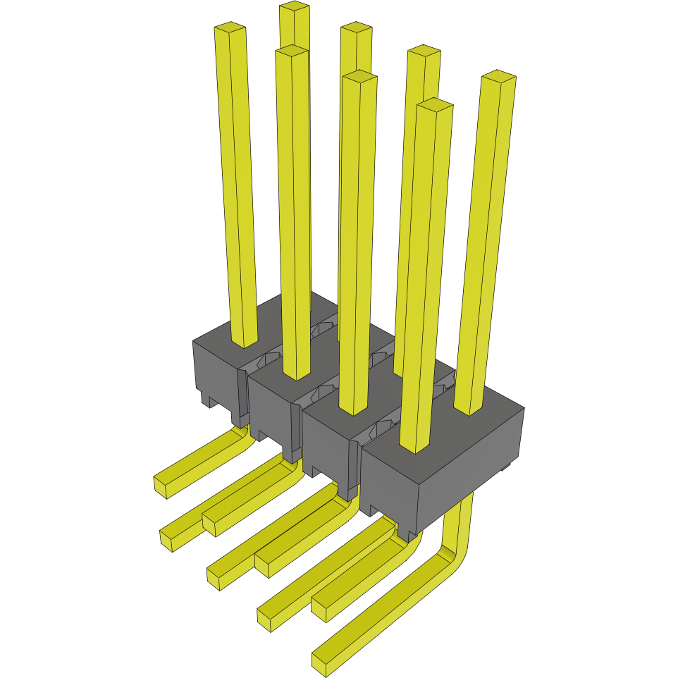 Samtec-HMTSW-104-09-G-D-430-NA Steckverbinderleisten und Leiterplattenbuchsen Conn Unshrouded Header HDR 8 POS 2.54mm Solder RA Side Entry Thru-Hole Bulk