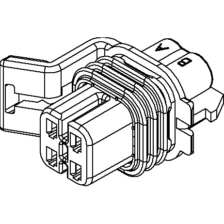 Delphi-12176897 Carcaza de cables discretos de conector Conn Housing RCP 4 POS Crimp ST Cable Mount Light Gray