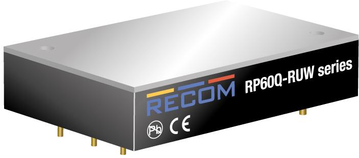 RECOM Power-RP60Q-11005SRUW/N 直流-直流转换器和开关式调节器模块 Module DC-DC 110VIN 1-OUT 5V 12A 60W 8-Pin Quarter-Brick Tray