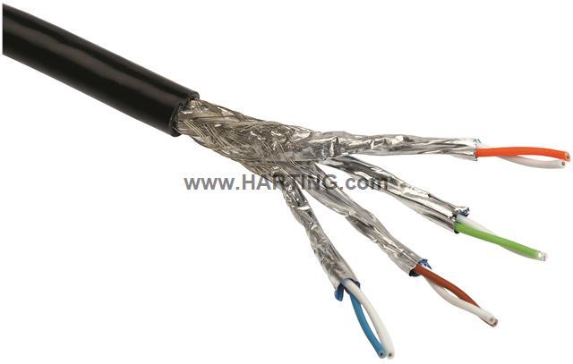 HARTING-09456000691 Kabel, Mehrleiter Multi-Conductor Cable 8Conductors 24AWG 8.4mm Black 500m