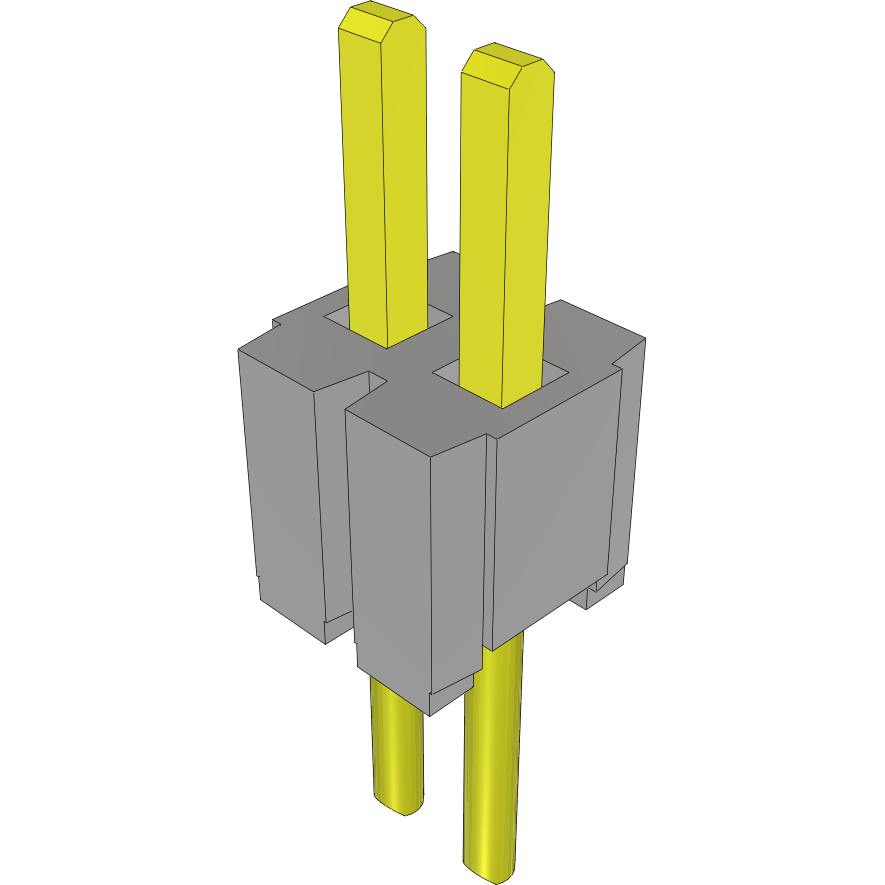 Samtec-MTMS-102-02-G-S-100 Cabezales del conector y receptáculos PCB Conn Unshrouded Header HDR 2 POS 1.27mm Solder ST Top Entry Thru-Hole Bulk