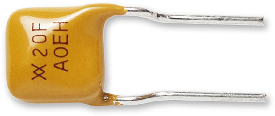 TE Connectivity-TRF250-120T-2 PTC 可自复保险丝 PTC Resettable Fuse 0.12A(hold) 0.24A(trip) 60VDC 3A 0.8W 1.2s 7Ohm Radial 6.5 X 4.6 X 7mm T/R