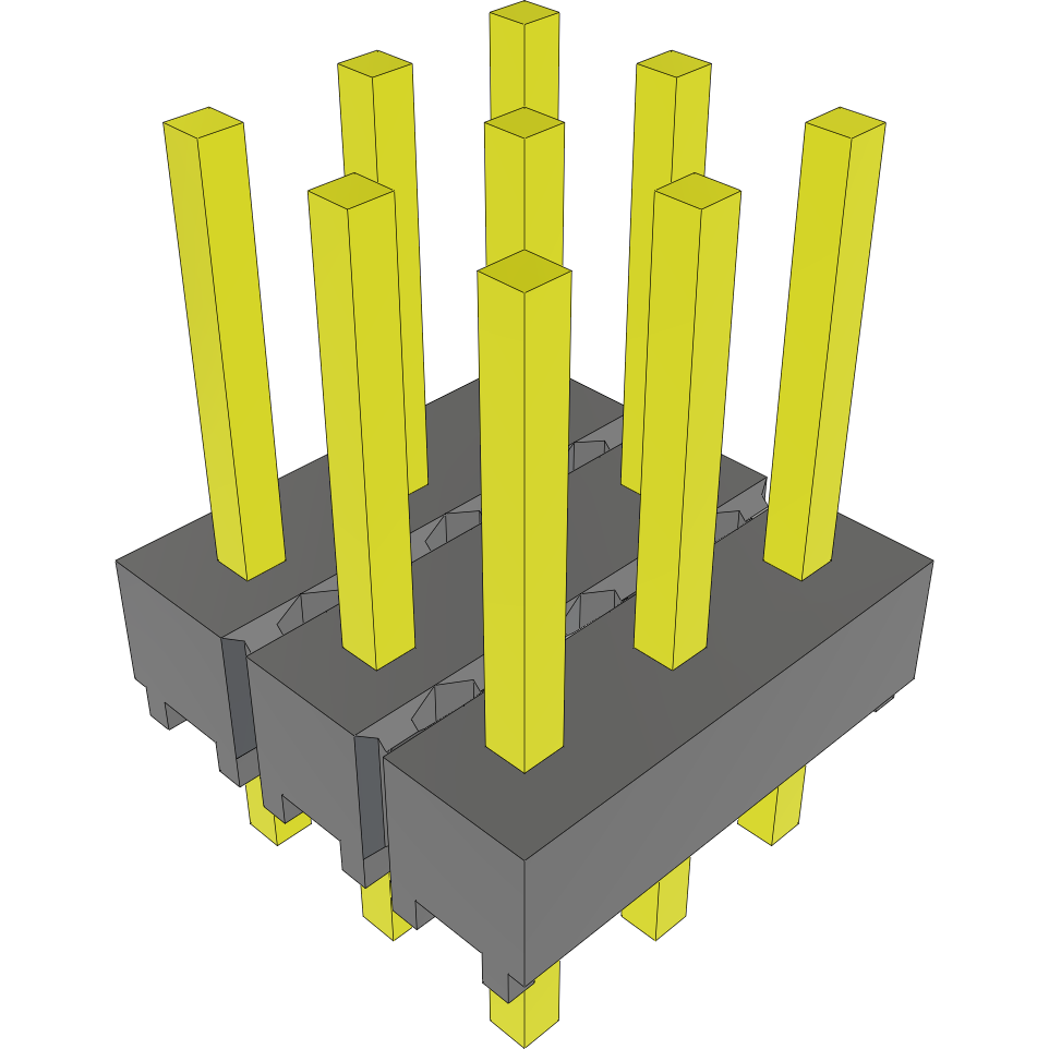 Samtec-MTSW-103-07-S-T-240 Cabezales del conector y receptáculos PCB Conn Unshrouded Header HDR 9 POS 2.54mm Solder ST Top Entry Thru-Hole Bulk