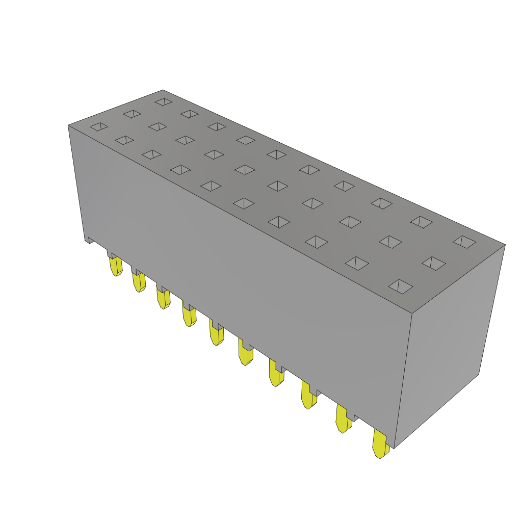 Samtec-SSW-110-21-S-T Connector Headers and PCB Receptacles Conn Socket Strip SKT 30 POS 2.54mm Solder ST Top Entry Thru-Hole Bulk