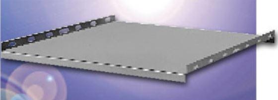 Bud Industries-SH-2382 null Smooth Black Steel Panel Mount Rack Shelf