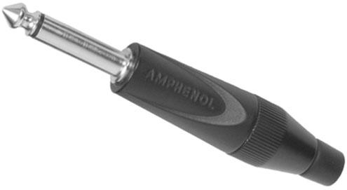 Amphenol-TM2PB Steckverbinder für Audio und Video Conn 1/4" Mono Phone Plug PL 2 POS Solder ST Cable Mount 2 Terminal 1 Port Bag