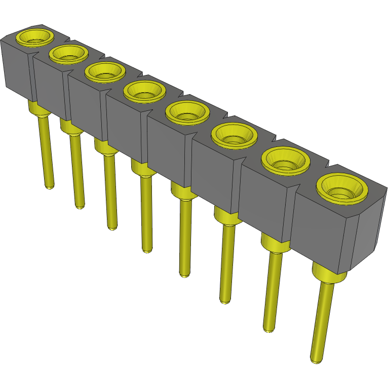 Samtec-HSS-108-G-38 Steckverbinderleisten und Leiterplattenbuchsen Conn Socket Strip SKT 8 POS 2.54mm Solder ST Top Entry Thru-Hole Tube