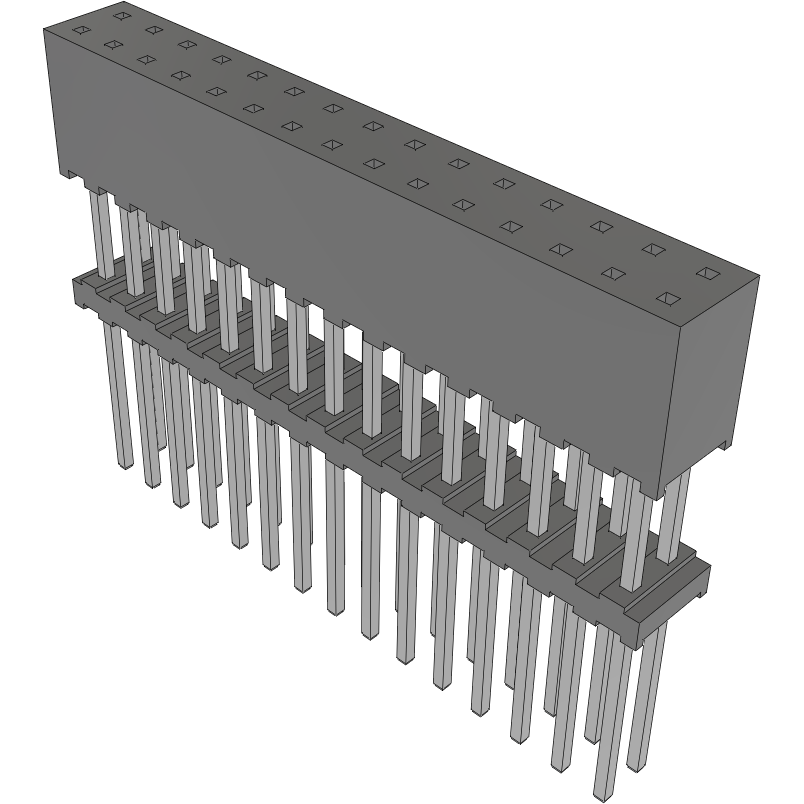 Samtec-ESQT-115-02-M-D-500 Piastre connettori e prese PCB Conn Elevated Socket SKT 30 POS 2mm Solder ST Top Entry Thru-Hole Tube