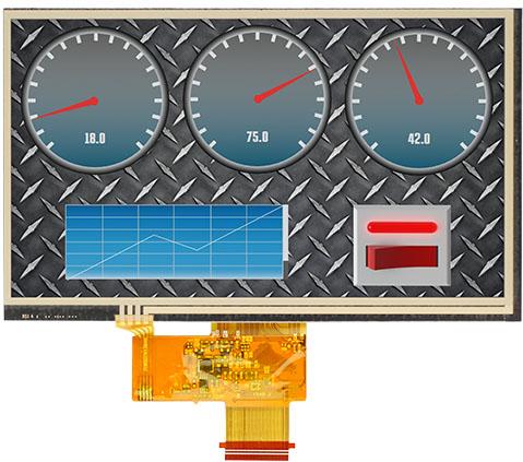 Matrix Orbital-MOP-TFT800480-70A-BLM-TPR Módulos TFT 7in TFT WVGA 800x480Pixels Parallel 420cd/m2 LED Backlight -20°C to 70°C