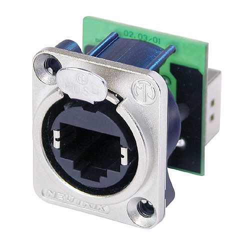 Neutrik Group-NE8FDP Connector Telephone and Telecom Conn RJ-45 F 8 POS ST Panel Mount 8 Terminal 1 Port Cat 5e