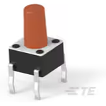 Switch Tactile OFF (ON) SPST Round Button PC Pins 0.05A 24VDC 100000Cycles 0.98N Thru-Hole Loose